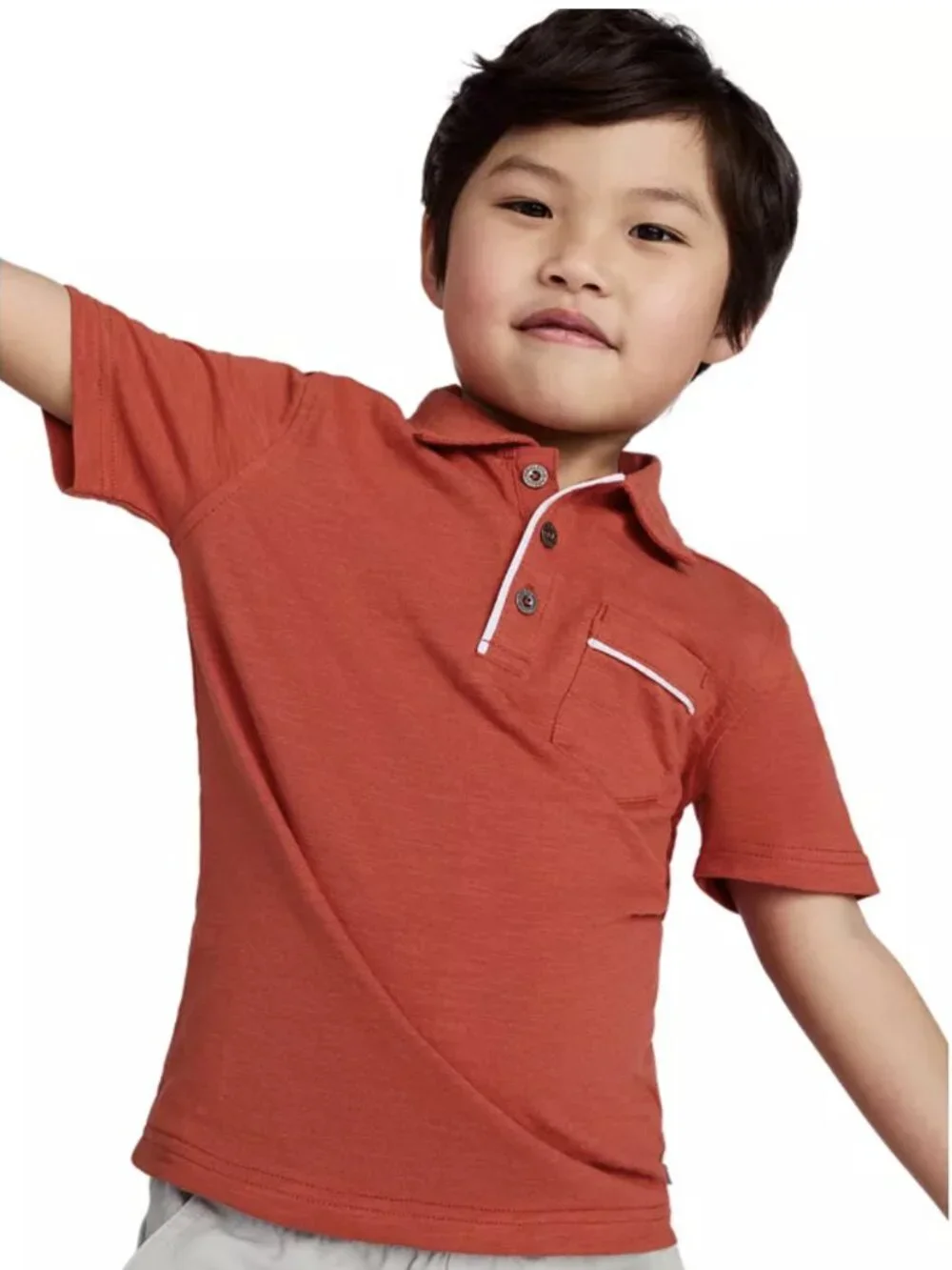 Calvin Klein Jeans Toddler and Little Boys Slub Jersey Polo Shirt Apple 3T NWT